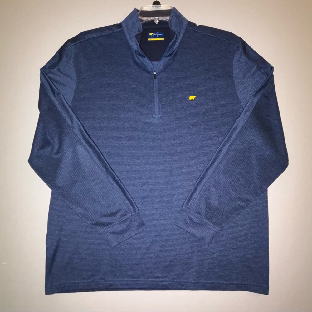 Jack Nicklaus Golf Quarter Zip Pullover Mens XL Blue Performance  Yellow Bear